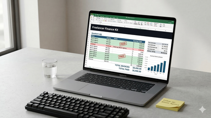 Jexorashop Freelancer Finance Kit – Invoice and Income Tracker Excel Spreadsheet